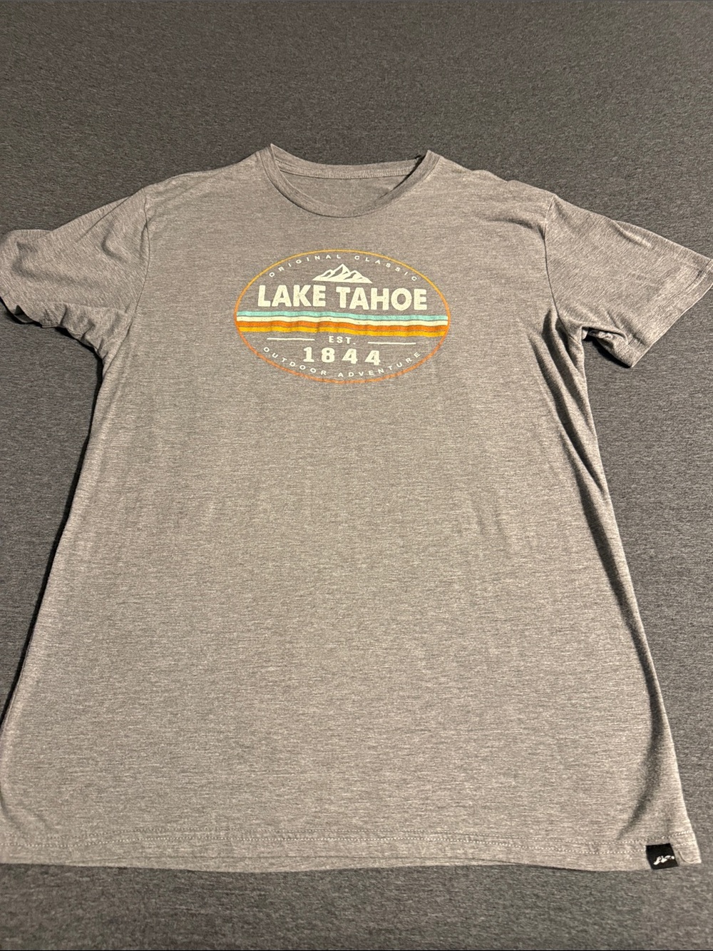 Lake Tahoe Vintage Logo Short Sleeve Tee - Grey